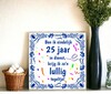 foto 6 25 jaar in dienst jubileum  feestelijke tegel met grappige tekst