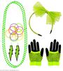 80s fashion neon groen accessoires kit set disco