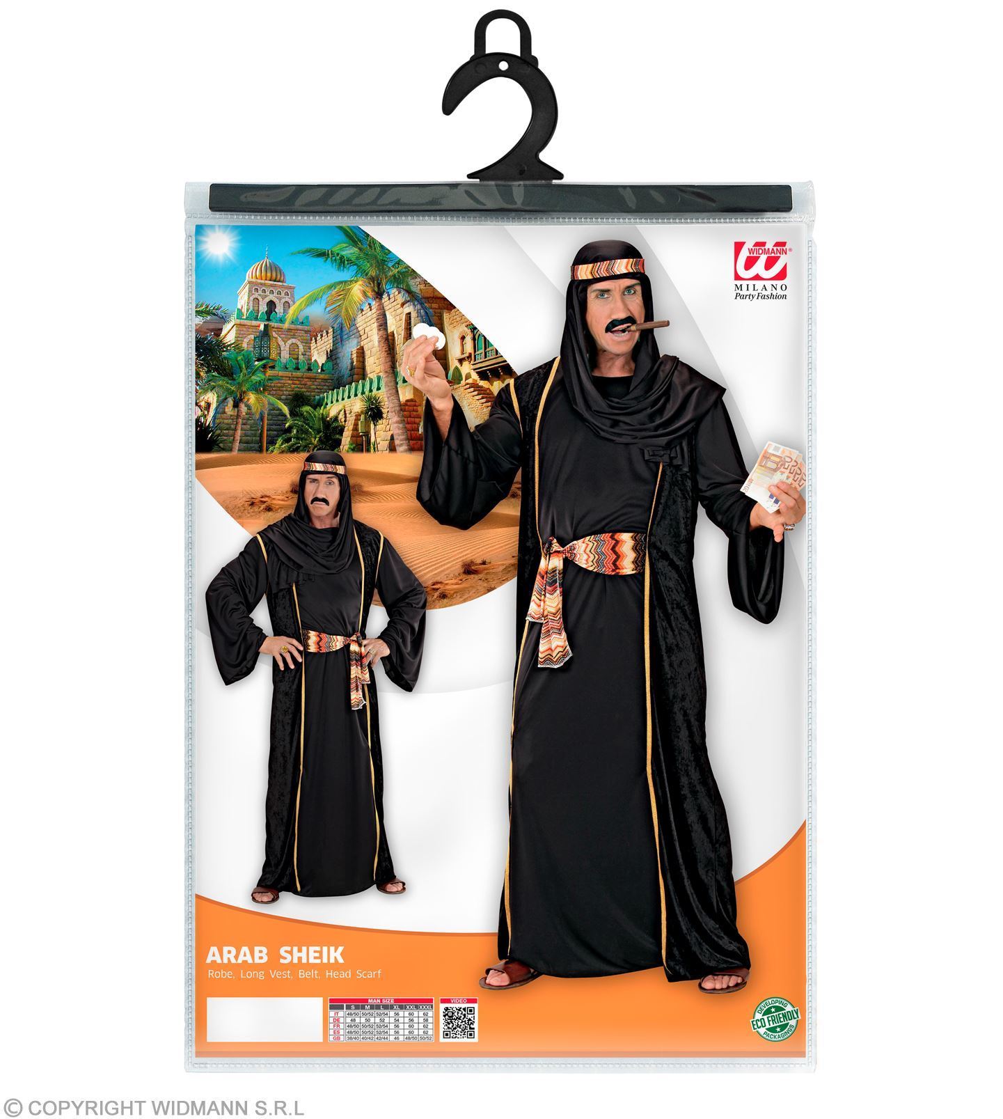 Arabische sjeik volwassen kostuum zwart sjeik