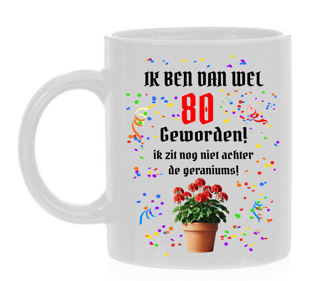 Beker met opdruk leuk cadeau voor een tachtigste verjaardag leeftijd 80 jaar