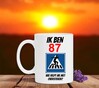 foto 2 Beker met tekst en full colour print tekst 87 jaar grappig cadeau verjaardag