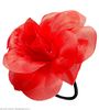 bloem voor in haar met elastiek, rood