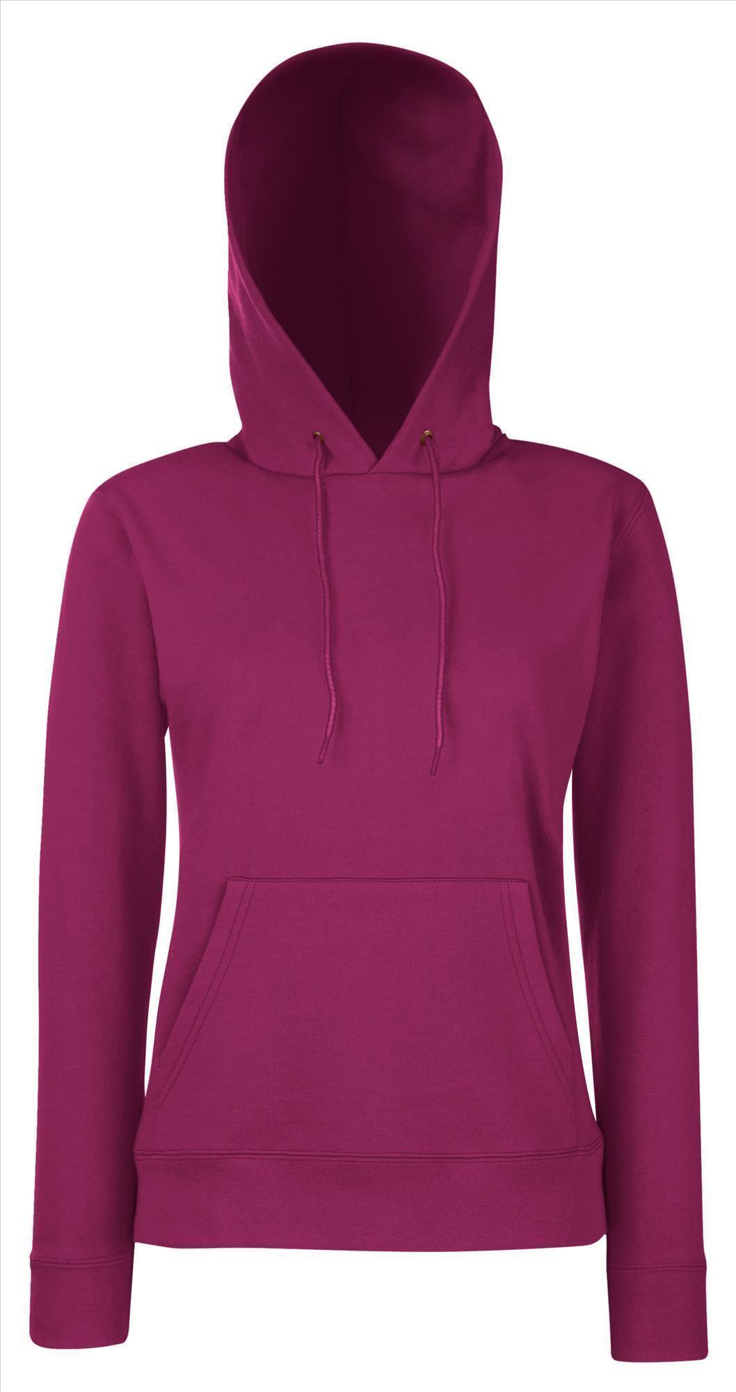 Burgundy rode Dames sweater Lady-Fit met gevoerde capuchon hooded 