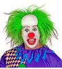 foto 3 clown pruik met groen haar zijkanten en een kale kop!