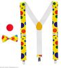 foto 4 clowns set bretel, vlinderstrik, neus