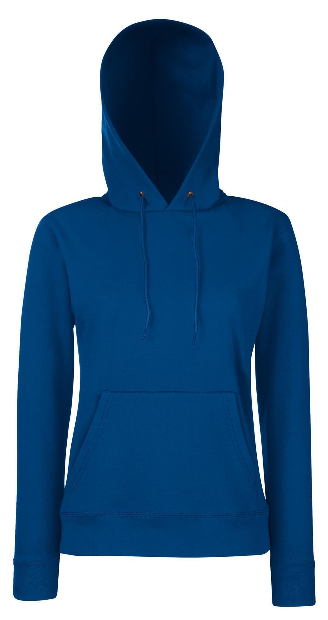 Dames sweater Lady-Fit met gevoerde capuchon hooded blauw
