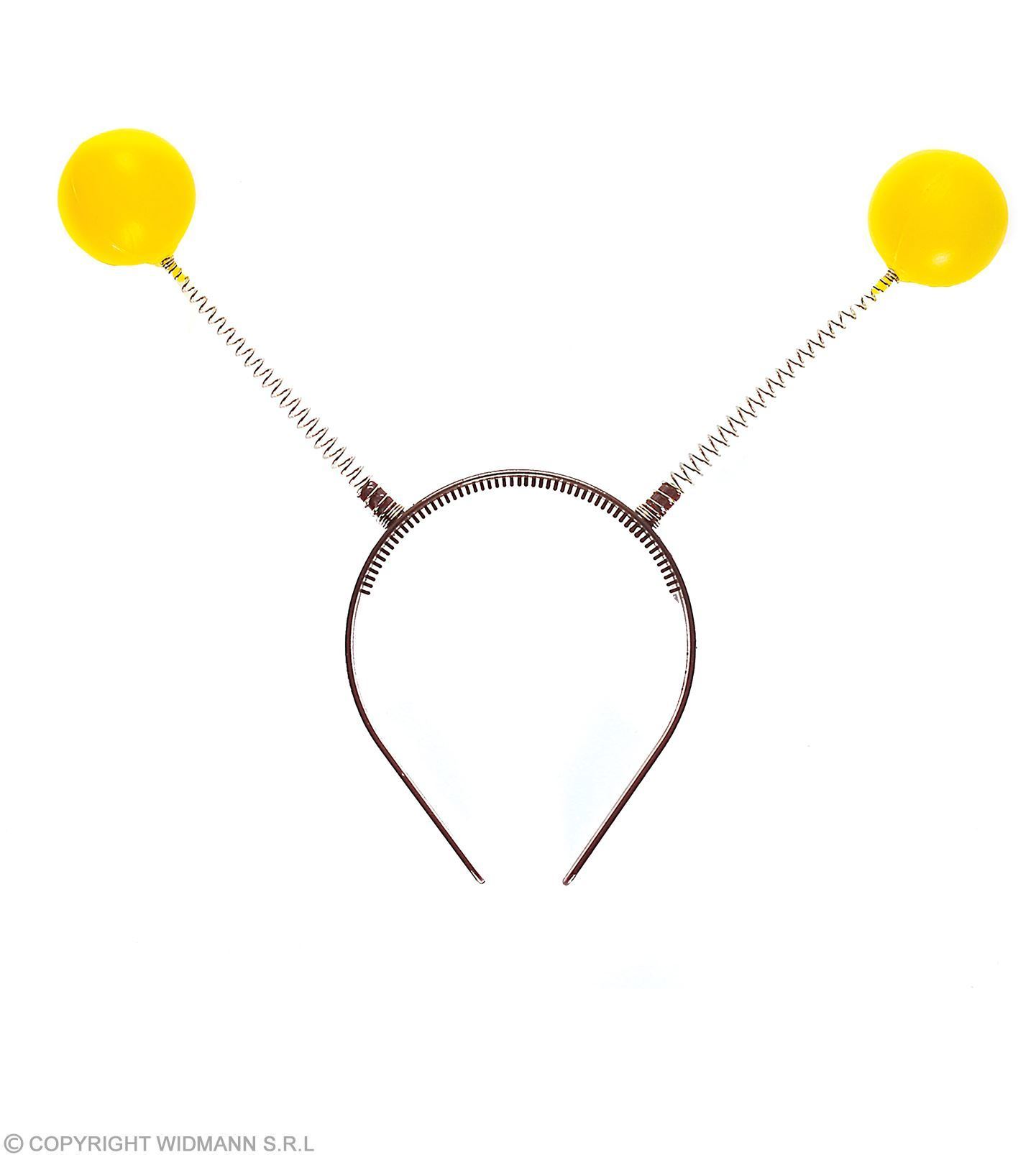 Diadeem met gele bollen antenne hoofdband geel