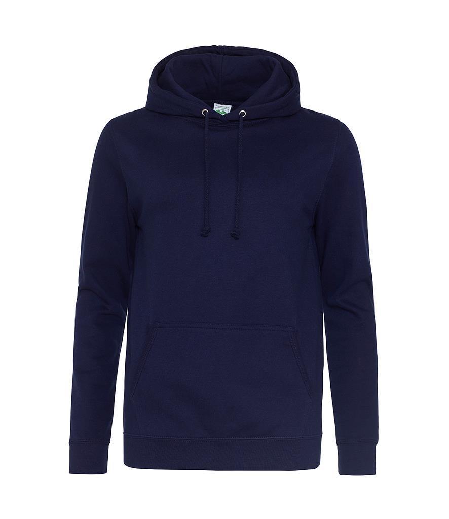 Diep blauwe Dames Hoodie Ladies College hooded sweatshirt blauw