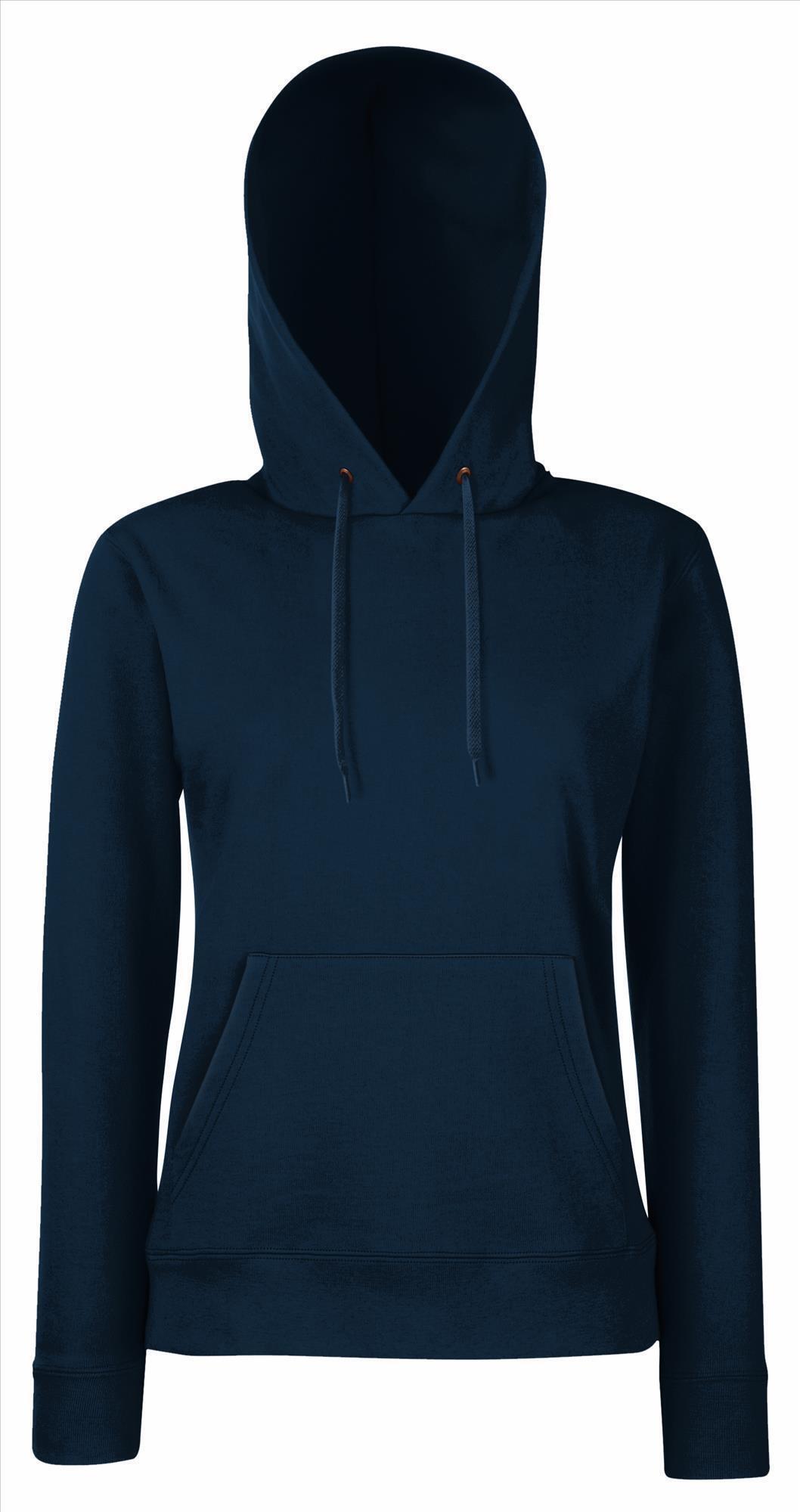 Donker blauw Dames sweater Lady-Fit met gevoerde capuchon hooded 