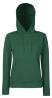 Donker groene Dames sweater Lady-Fit met gevoerde capuchon hooded  bottle green