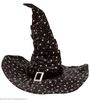 fluwelen heksenhoed met glitters zwart
