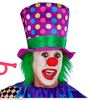 Gestippelde clowns hoed met haar volwassen
