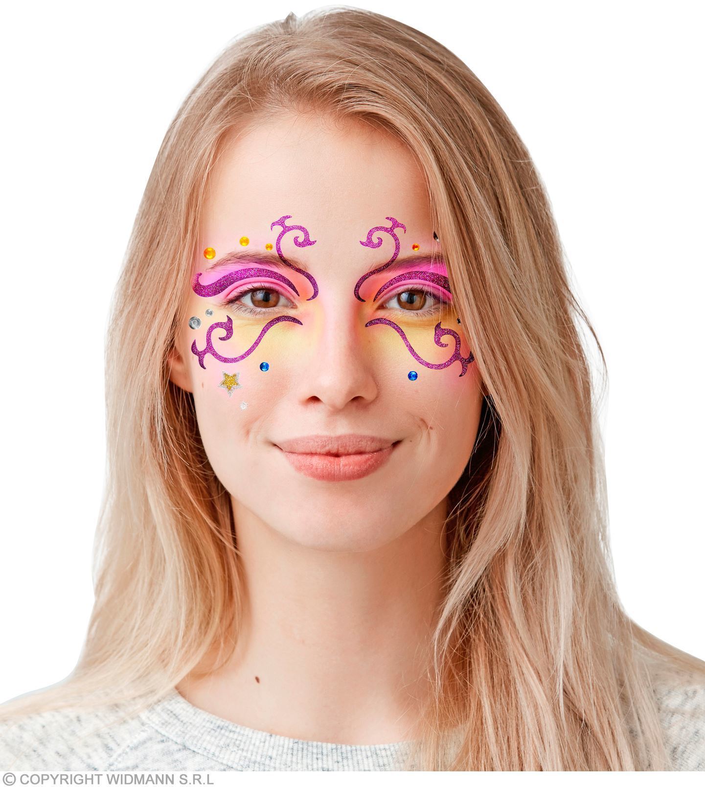 Glitter gezicht stickers Glitter fantasie