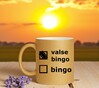 foto 3 Gouden glitter mok  met aangekruist valse bingo