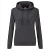 Grijze Dames sweater Lady-Fit met gevoerde capuchon hooded grijs