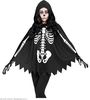 Halloween skelet poncho voor volwassenen