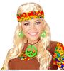 foto 3 Hippie ketting en oorringen neon groen peace