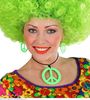 foto 4 Hippie ketting en oorringen neon groen peace