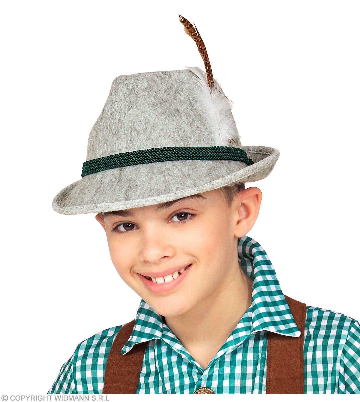 Hoed Oktoberfest kind Beierse Fedora hoed Met bruine veer