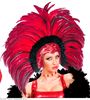 Hoofdbedekking rood met veren, Brazil hoofdtooi showgirl luxe
