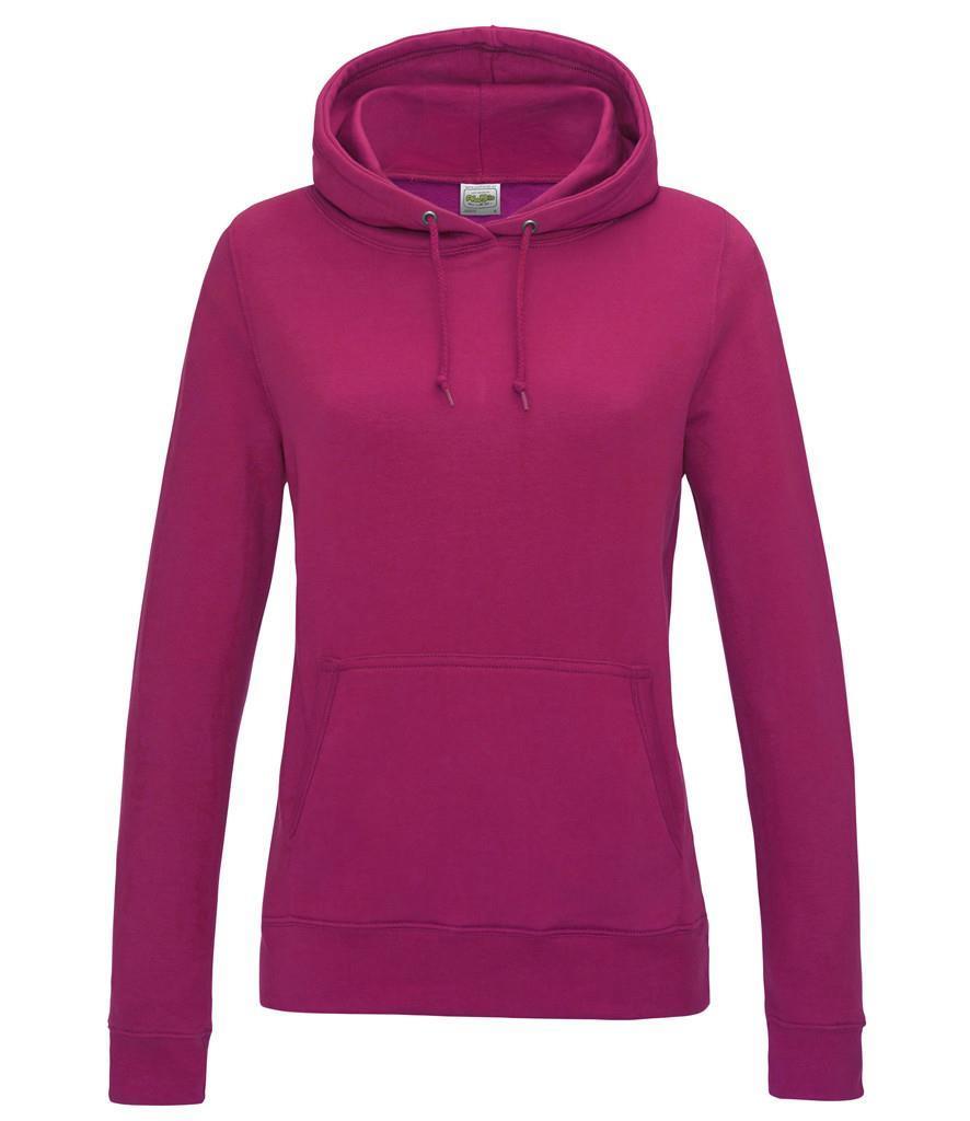 Hot pink Dames Hoodie Ladies College hooded sweatshirt roze