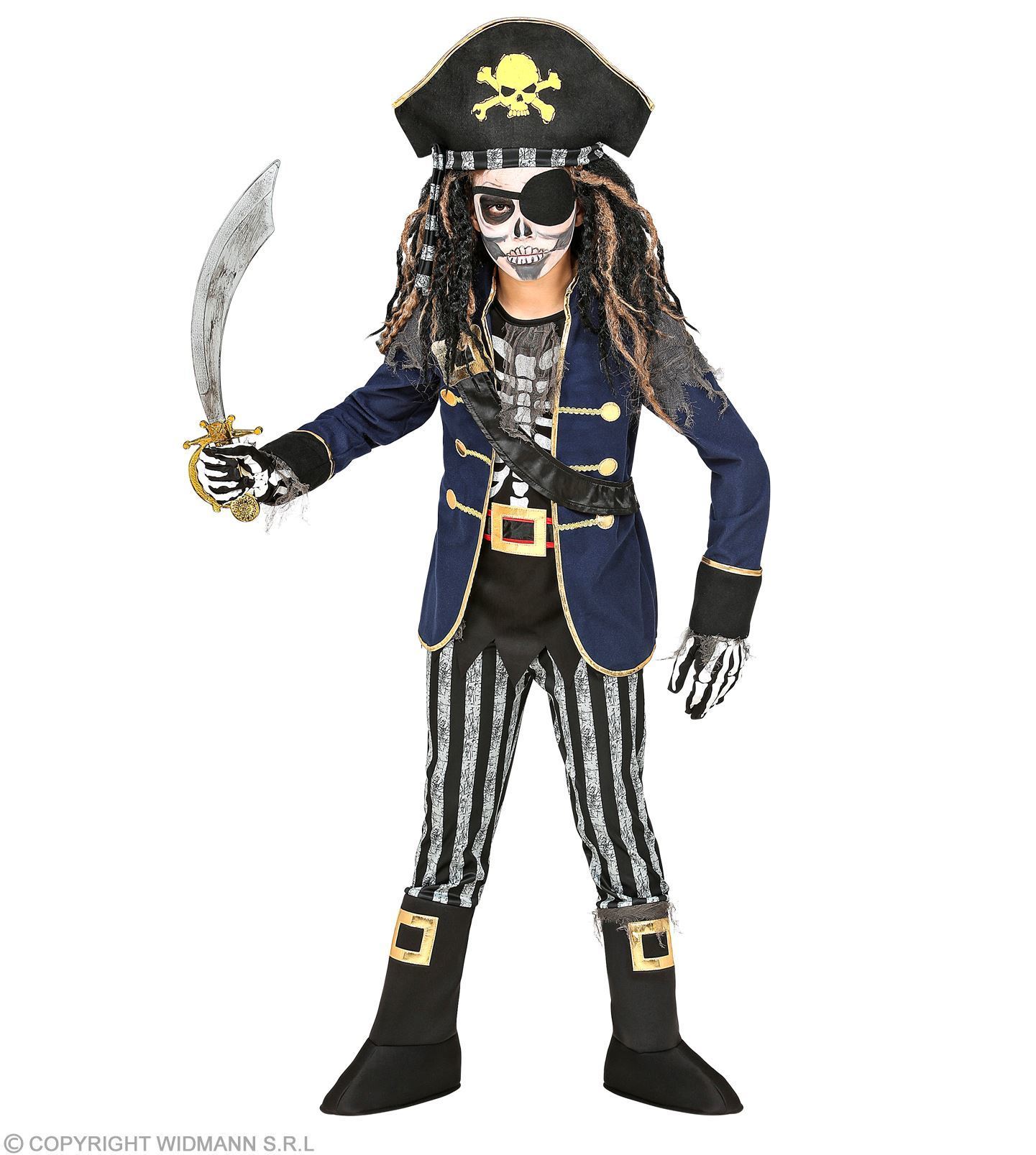 kapitein piraat skelet kostuum voor kinderen voor Carnaval of Halloween