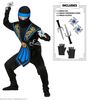 foto 2 kombat ninja kostuum jongens blauw met wapens verkleedpak kind