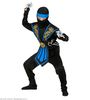 foto 3 kombat ninja kostuum jongens blauw met wapens verkleedpak kind