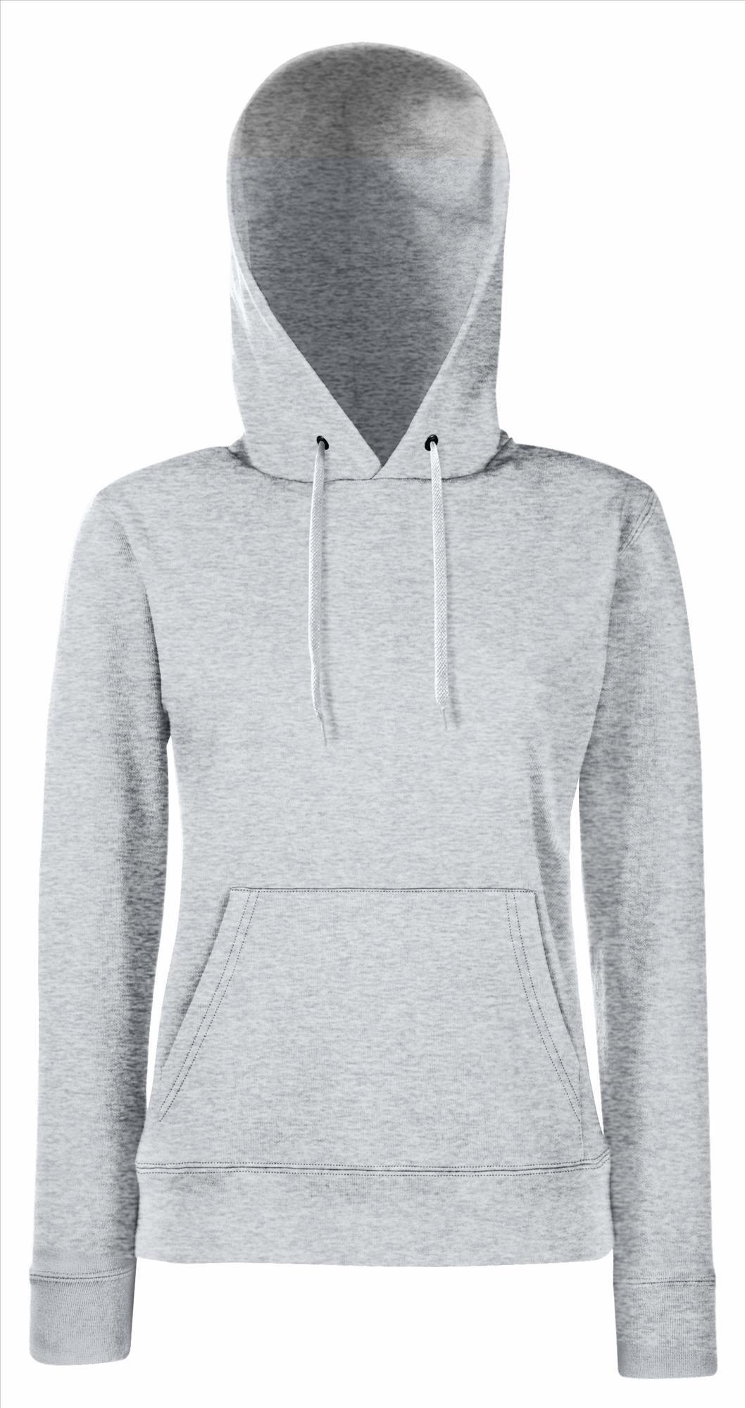 Licht grijs Dames sweater Lady-Fit met gevoerde capuchon hooded