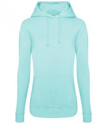 Mint blauwe Dames Hoodie Ladies College hooded sweatshirt