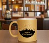 foto 4 mok merry christmas landscape round design gouden glitter koffie mok