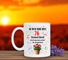 foto 2 Mok met tekst en print geraniums! voor een verjaardag leeftijd 76 jaar.