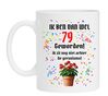 Mok verjaardag 79 jaar vrolijk kleurrijk en orgineel leuk cadeau voor de jarige
