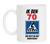Mok verjaardag leeftijd zeventig jaar orgineel en humoristische tekst