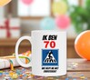 foto 4 Mok verjaardag leeftijd zeventig jaar orgineel en humoristische tekst