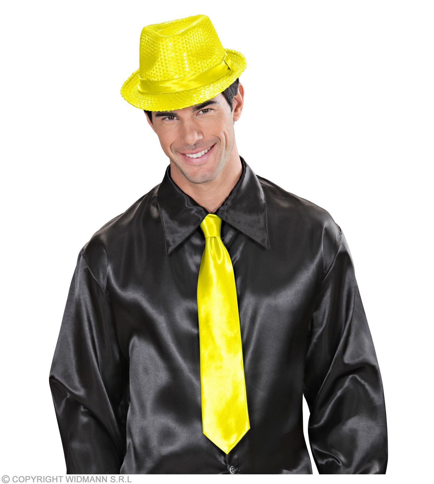 Neon gele stropdas geel