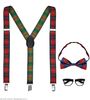 Nerd set bretels, vlinderdas, bril