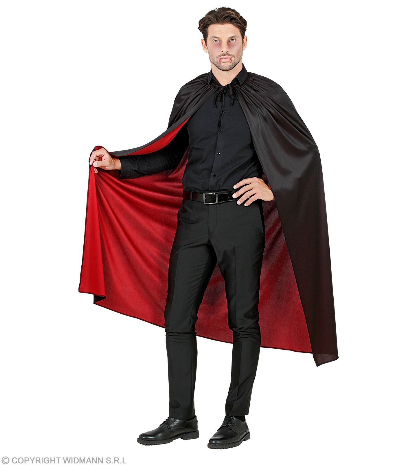 omkeerbare cape vampier 130cm, zwart rood Halloween