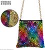 foto 4 omkeerbare pailletten tas regenboog goud disco