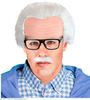 foto 2 Oude opa set pruik snor en bril grijs