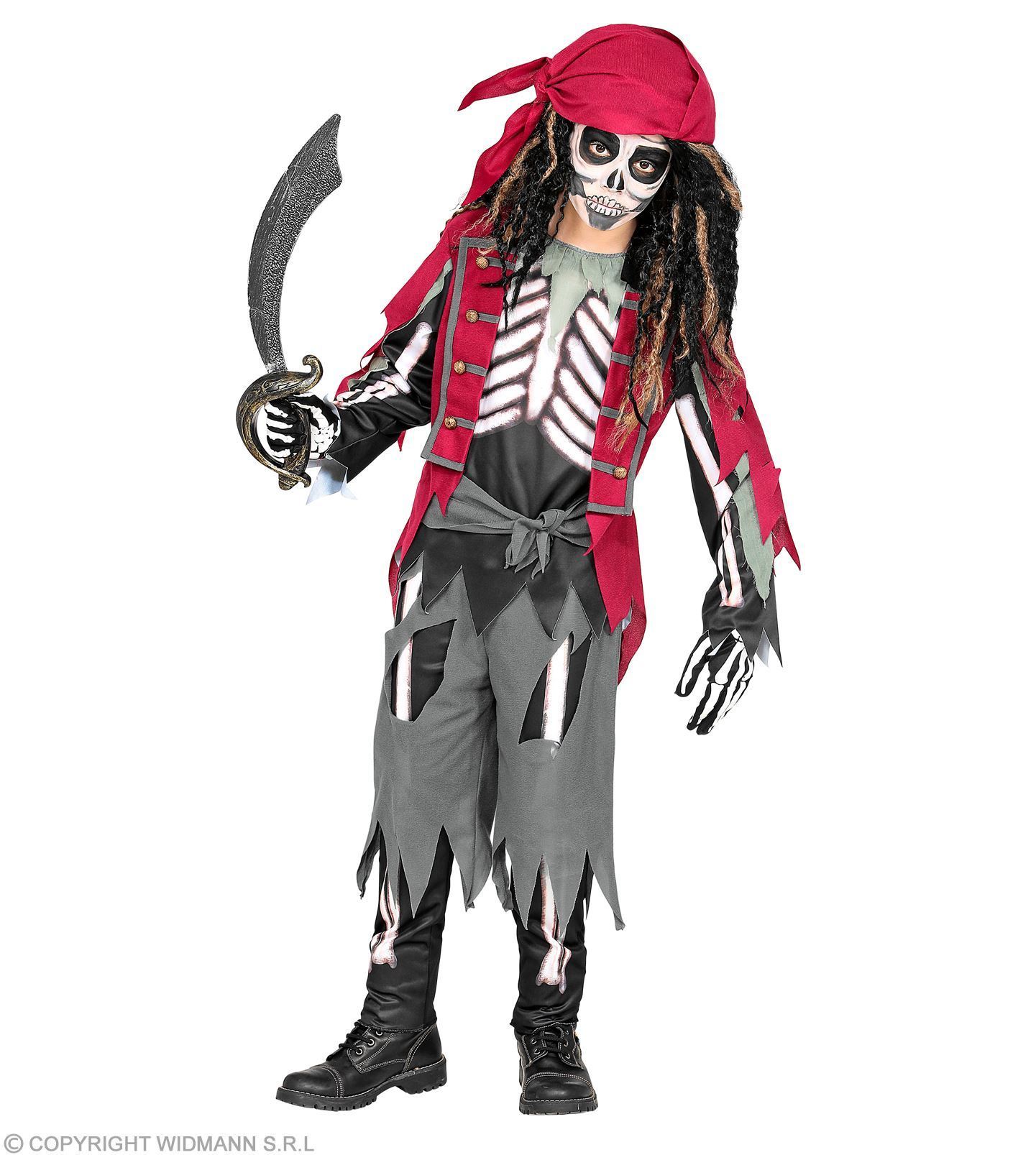 Piraten verkleedpak kinderen kapitein skelet