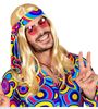 foto 3 pruik, 70's disco met hoofdband blond