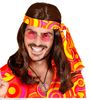 foto 3 pruik, 70's disco met hoofdband bruin