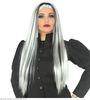 pruik, ghostly spirit lang grijs met zwart haar