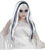 foto 2 pruik, ghostly spirit lang grijs met zwart haar