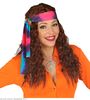 foto 3 pruik, hippie met tie-dye hoofdband, bruin