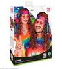 foto 5 pruik, hippie met tie-dye hoofdband, bruin