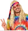 foto 2 pruik, hippie met tie-dye hoofdband, zwart