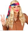 foto 3 pruik, hippie met tie-dye hoofdband, zwart