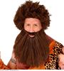 Pruik met baard oermens holbewoner bruin